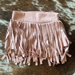Bailey’s Blossoms girl’s faux leather fringe skirt